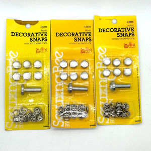 Sewing Bee By Talon Decorative Snaps With Attaching Tool 3 sets of 6 NIP
